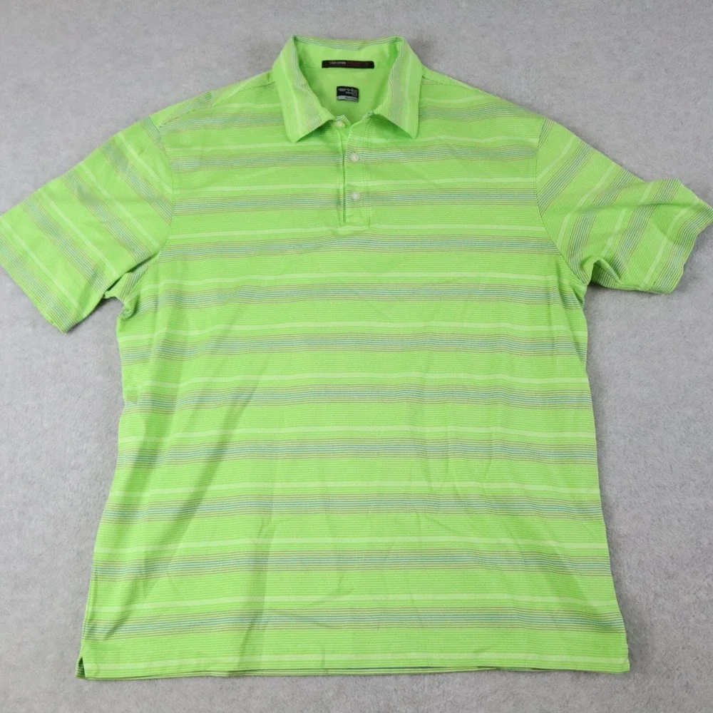 Nike Tiger Woods Polo Shirt‎ Mens Large Fit Dry Performance Golf Short Sleeve